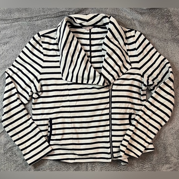 GAP Jackets & Blazers - Navy and White Moto Jacket